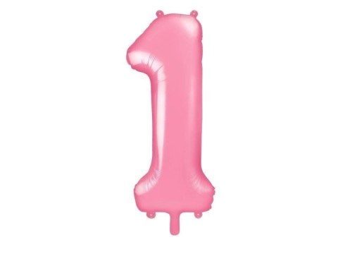 Balon foliowy Cyfra 1, 86cm, różowy Balon foliowy Cyfra 1, 86cm, różowy