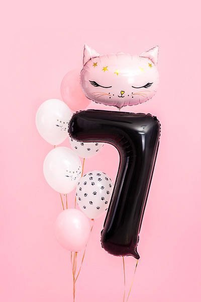 Balon foliowy Cyfra 7 czarna, 86cm Balon foliowy Cyfra 7 czarna, 86cm