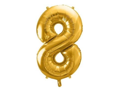 Balon foliowy Cyfra 8, 86cm, złoty Balon foliowy Cyfra 8, 86cm, złoty