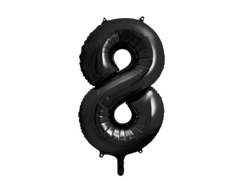 Balon foliowy Cyfra 8 czarna, 86cm Balon foliowy Cyfra 8 czarna, 86cm
