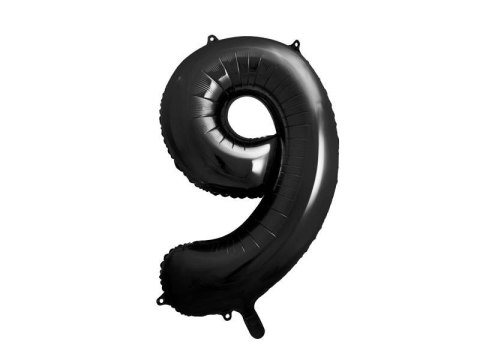 Balon foliowy Cyfra 9 czarna, 86cm Balon foliowy Cyfra 9 czarna, 86cm