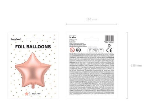 Balon foliowy Gwiazda, rose gold 48cm Balon foliowy Gwiazda, rose gold 48cm