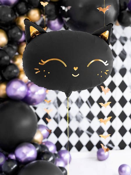 Balon foliowy Kotek, czarny, 48x36cm Balon foliowy Kotek, czarny, 48x36cm