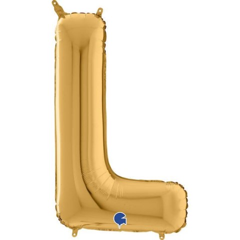Balon foliowy Litera L, 66cm, Złota Balon foliowy Litera L, 66cm, Złota