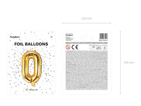 Balon foliowy Litera O 35cm, Złota Balon foliowy Litera O 35cm, Złota