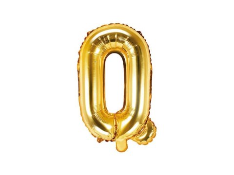 Balon foliowy Litera Q Ó 35cm, Złota Balon foliowy Litera Q Ó 35cm, Złota