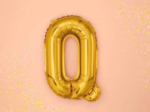 Balon foliowy Litera Q Ó 35cm, Złota Balon foliowy Litera Q Ó 35cm, Złota