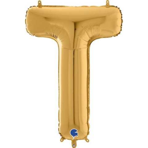 Balon foliowy Litera T, 66cm, Złota Balon foliowy Litera T, 66cm, Złota