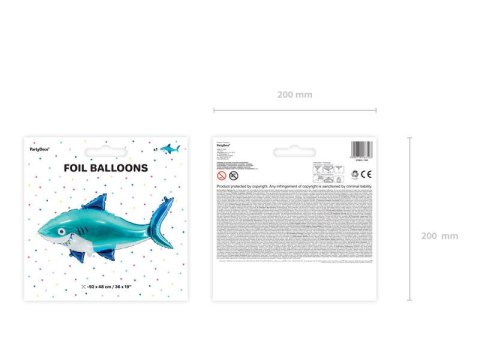 Balon foliowy Rekin Shark, 103x63cm Balon foliowy Rekin Shark, 103x63cm