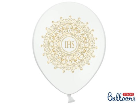 Balony Pierwsza Komunia Święta, Metaliczne Białe, 30cm, 50 szt. Balony Pierwsza Komunia Święta, Metaliczne Białe, 30cm, 50 szt.