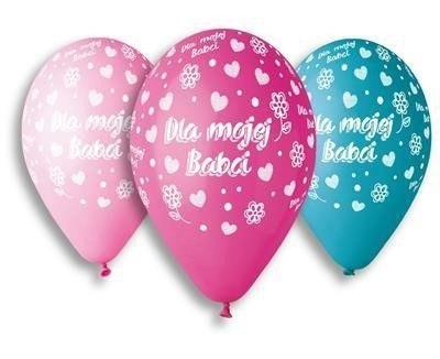 Balony lateksowe, dla mojej Babci, 32,5 cm, 5 szt. Balony lateksowe, dla mojej Babci, 32,5 cm, 5 szt.