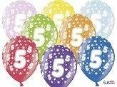 Balony lateksowe z nadrukiem '5' na urodziny, Metaliczne Mix, 30cm, 6 szt. Balony lateksowe z nadrukiem '5' na urodziny, Metaliczne Mix, 30cm, 6 szt.