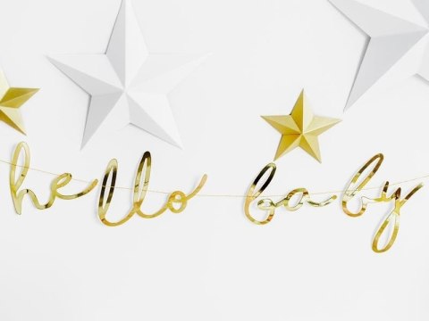Baner Little Star - Hello Baby, złoty, 18x70cm Baner Little Star - Hello Baby, złoty, 18x70cm