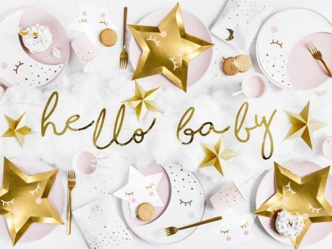 Baner Little Star - Hello Baby, złoty, 18x70cm Baner Little Star - Hello Baby, złoty, 18x70cm