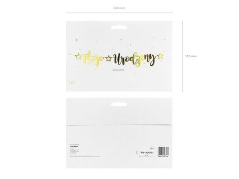 Baner Moje Urodziny, złoty, 16,5 cm x 90 cm Baner Moje Urodziny, złoty, 16,5 cm x 90 cm