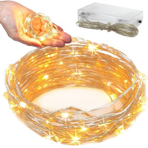 Lampki LED, Ciepłe Białe, 2m., 20 diod