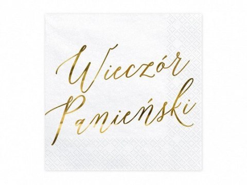 Serwetki Wieczór panieński, biały, 33x33cm (1 op. / 20 szt.) Serwetki Wieczór panieński, biały, 33x33cm (1 op. / 20 szt.)