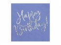 Serwetki urodzinowe Happy Birthday, niebieskie, 33x33cm