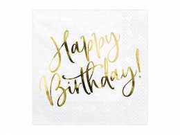 Serwetki urodzinowe z napisem Happy Birthday, 33cm, 20 szt.
