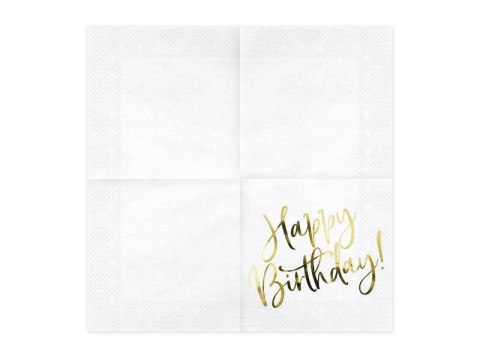 Serwetki urodzinowe z napisem Happy Birthday, 33cm, 20 szt. Serwetki urodzinowe z napisem Happy Birthday, 33cm, 20 szt.