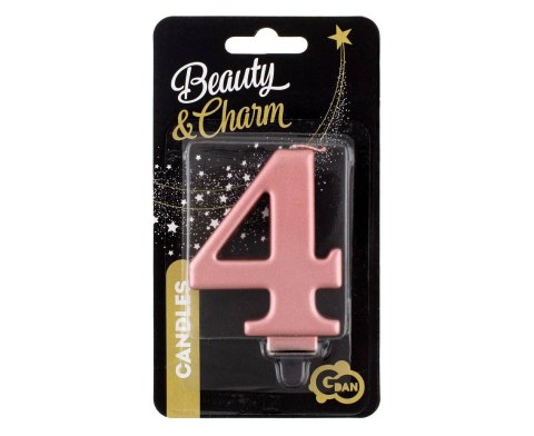 Świeczka cyferka 5, metalik Rose Gold, 8 cm Świeczka cyferka 5, metalik Rose Gold, 8 cm