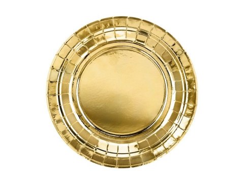 Talerzyki papierowe złote, metaliczne, 18cm, 6 szt. Talerzyki papierowe złote, metaliczne, 18cm, 6 szt.