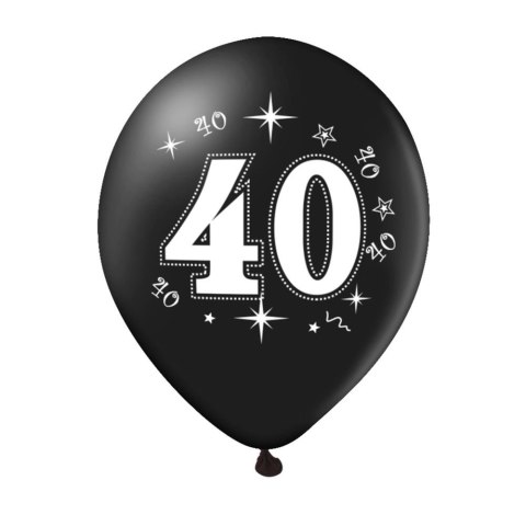 Zestaw balonów na 40 urodziny, czarno-złote, 30cm, 10szt. Zestaw balonów na 40 urodziny, czarno-złote, 30cm, 10szt.