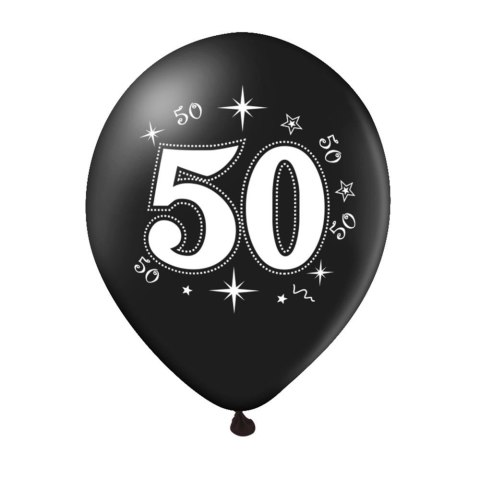 Zestaw balonów na 50 urodziny, czarno-złote, 30cm, 10szt. Zestaw balonów na 50 urodziny, czarno-złote, 30cm, 10szt.