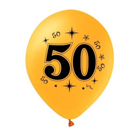 Zestaw balonów na 50 urodziny, czarno-złote, 30cm, 10szt. Zestaw balonów na 50 urodziny, czarno-złote, 30cm, 10szt.