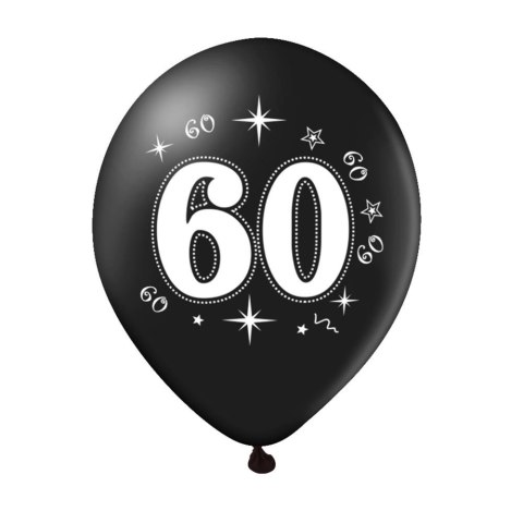Zestaw balonów na 60 urodziny, czarno-złote, 30cm, 10szt. Zestaw balonów na 60 urodziny, czarno-złote, 30cm, 10szt.
