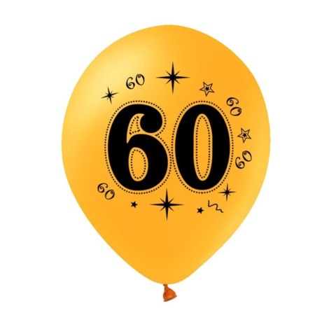 Zestaw balonów na 60 urodziny, czarno-złote, 30cm, 10szt. Zestaw balonów na 60 urodziny, czarno-złote, 30cm, 10szt.