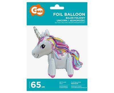 Balon Foliowy Jednorożec składany 3D, 65cm Balon Foliowy Jednorożec składany 3D, 65cm