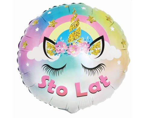Balon Foliowy, Pastelowy Jednorożec - Sto Lat, 46cm Balon Foliowy, Pastelowy Jednorożec - Sto Lat, 46cm