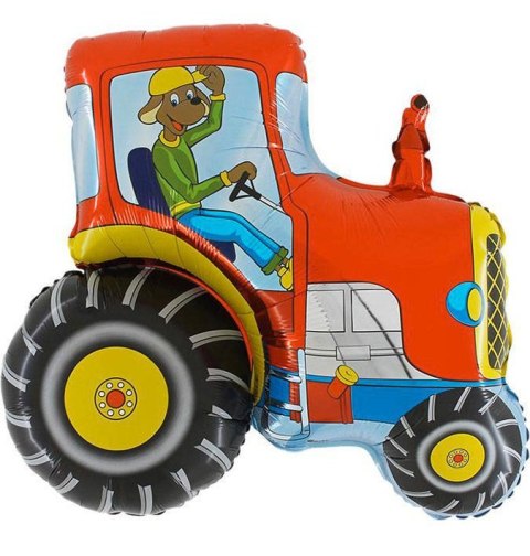 Balon Foliowy - Traktor Czerwony, Grabo Balon Foliowy - Traktor Czerwony, Grabo