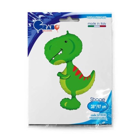 Balon Foliowy - zielony Dinozaur Tyranozaur, 97 cm Grabo Balon Foliowy - zielony Dinozaur Tyranozaur, 97 cm Grabo
