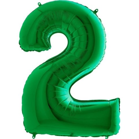 Balon foliowy Cyfra 2 Zielona - 102 cm Grabo Balon foliowy Cyfra 2 Zielona - 102 cm Grabo