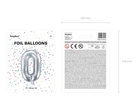 Balon foliowy Cyfra 5, 35cm, srebrny Balon foliowy Cyfra 5, 35cm, srebrny