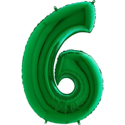 Balon foliowy Cyfra 6 Zielona - 102 cm Grabo Balon foliowy Cyfra 6 Zielona - 102 cm Grabo