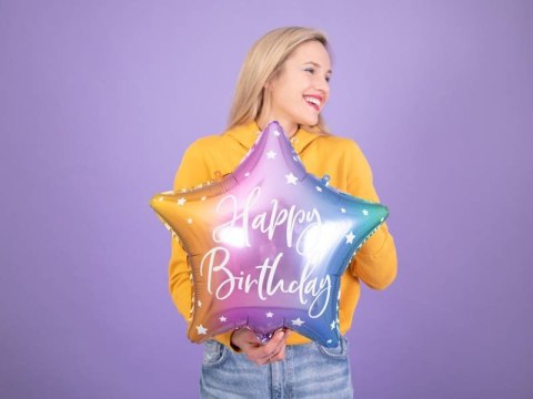 Balon foliowy Happy Birthday! Kolorowa gwiazda 40 cm Balon foliowy Happy Birthday! Kolorowa gwiazda 40 cm