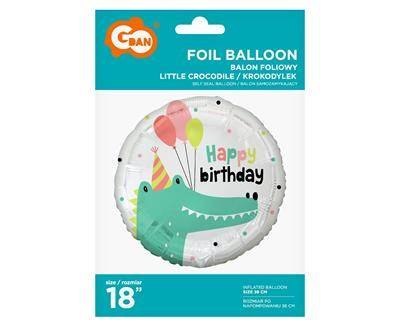 Balon foliowy Happy Birthday Krokodyl, 45 cm Balon foliowy Happy Birthday Krokodyl, 45 cm