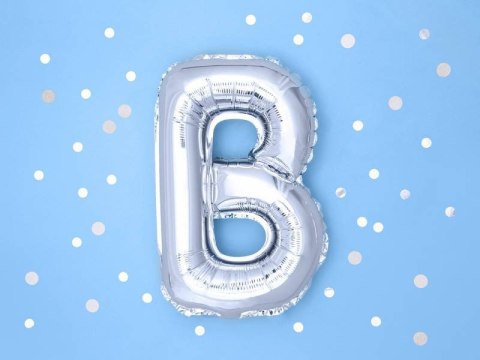 Balon foliowy Litera B, 35cm, Srebrna Balon foliowy Litera B, 35cm, Srebrna