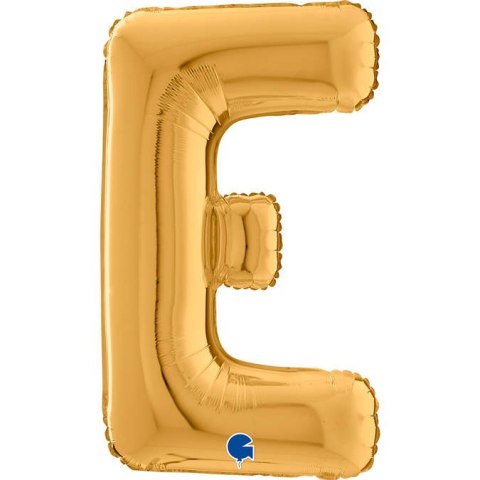 Balon foliowy Litera E, 66cm, Złota Balon foliowy Litera E, 66cm, Złota
