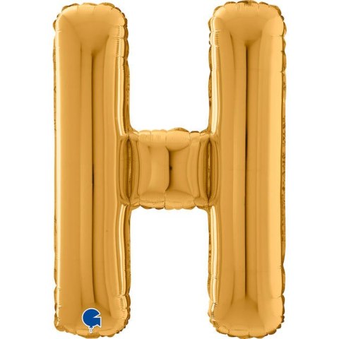 Balon foliowy Litera H, 66cm, Złota Balon foliowy Litera H, 66cm, Złota