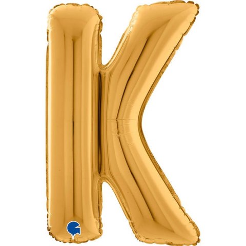 Balon foliowy Litera K, 66cm, Złota Balon foliowy Litera K, 66cm, Złota