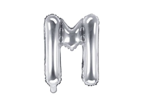 Balon foliowy Litera M, 35cm, Srebrna Balon foliowy Litera M, 35cm, Srebrna