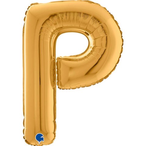Balon foliowy Litera P, 66cm, Złota Balon foliowy Litera P, 66cm, Złota