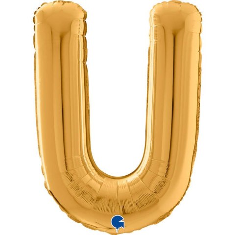 Balon foliowy Litera U, 66cm, Złota Balon foliowy Litera U, 66cm, Złota
