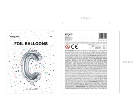 Balon foliowy Litera V 35cm, Srebrna Balon foliowy Litera V 35cm, Srebrna