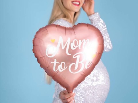 Balon foliowy Mom to Be, 35cm, różowy Balon foliowy Mom to Be, 35cm, różowy