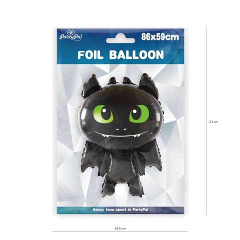 Balon foliowy Smok czarny, Szczerbatek 86x56 cm Balon foliowy Smok czarny, Szczerbatek 86x56 cm